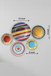 The Quirk India_Multi Color Ceramic Rays Sun Decorative Wall Plates Set 5_Online_at_Aza_Fashions