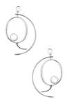 Shop_Quod_Silver Plated Pearl Monogram Hoops_at_Aza_Fashions
