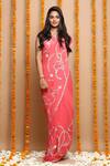 Ruar India Pink Chiffon Embroidered Saree With Blouse Online at Aza Fashions Ruar India_Pink Chiffon Embroidered Saree With Blouse _Online_at_Aza_Fashions
