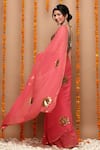 Shop_Ruar India_Pink Chiffon Sequin Embroidered Saree With Blouse _at_Aza_Fashions