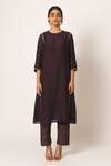Buy_Dot_Purple Chanderi Round Kurta Set _at_Aza_Fashions