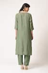 Shop_Dot_Green Chanderi Round Kurta Set _at_Aza_Fashions