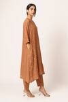 Buy_Dot_Orange Chanderi Round Kurta Set _at_Aza_Fashions