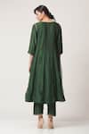Shop_Dot_Green Chanderi Round Anarkali Set _at_Aza_Fashions