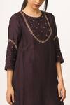 Buy_Dot_Purple Chanderi Round Kurta Set _Online_at_Aza_Fashions
