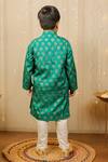 Shop_Tiny Colour_Green Cotton, Silk, Oxford Embroidery Floral Print Kurta Set _at_Aza_Fashions