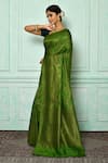Nazaakat by Samara Singh_Green Banarasi Silk Woven Floral Saree_Online_at_Aza_Fashions