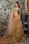 Buy_Rocky Star_Multi Color Brocade Floral Woven Lehenga Set_at_Aza_Fashions