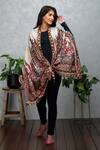 Buy_Rhe-Ana_Beige Abstract Print Silk Scarf _at_Aza_Fashions