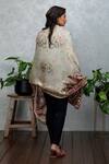 Shop_Rhe-Ana_Beige Abstract Print Silk Scarf _at_Aza_Fashions
