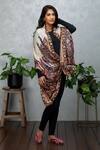 Rhe-Ana_Beige Abstract Print Silk Scarf _Online_at_Aza_Fashions