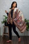 Buy_Rhe-Ana_Beige Abstract Print Silk Scarf _Online_at_Aza_Fashions