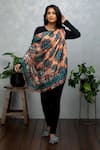 Buy_Rhe-Ana_Peach Floral Print Silk Scarf_at_Aza_Fashions