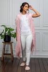 Buy_Rhe-Ana_Pink Wool Embellished Crystals Open Neck Cape  _Online_at_Aza_Fashions