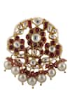 Riana Jewellery_Gold Plated Jadtar Bead Pendant Choker Set_at_Aza_Fashions