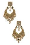 Buy_Riana Jewellery_Gold Plated Pearls, Beads, Glitter Floral Stone Pendant Choker Set _Online_at_Aza_Fashions