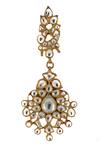 Riana Jewellery_Gold Plated Jadtar Bead Peacock Pendant Choker Set_at_Aza_Fashions