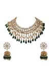 Buy Riana Jewellery Gold Plated Pearls, Stones Bead Drop Choker Set at Aza Fashions Buy_Riana Jewellery_Gold Plated Pearls, Stones Bead Drop Choker Set _at_Aza_Fashions