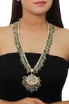 Riana Jewellery_Gold Plated Chandbali Bead Pendant Long Necklace _Online_at_Aza_Fashions