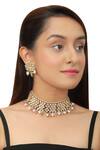 Buy_Riana Jewellery_Gold Plated Pearls, Beads Drop Choker Set _at_Aza_Fashions