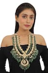 Buy_Riana Jewellery_Gold Plated Real Jadtar Stones Embellished Necklace Set _Online_at_Aza_Fashions