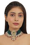 Buy_Riana Jewellery_Gold Plated Real Jadtar Stones Bead Embellished Necklace Set _Online_at_Aza_Fashions