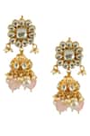 Riana Jewellery_Gold Plated Glitter, Stones, Beads Carved Necklace Set _at_Aza_Fashions