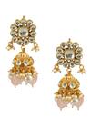 Riana Jewellery_Gold Plated Glitter, Stones, Pearls Embellished Necklace Set _at_Aza_Fashions