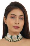 Riana Jewellery_Gold Plated Real Jadtar Stones Bead Embellished Necklace Set _Online_at_Aza_Fashions