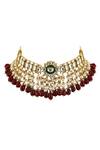 Shop_Riana Jewellery_Gold Plated Metallic Thread, Crystals Stone Embellished Necklace Set _Online_at_Aza_Fashions