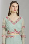 Shop_Rajat & Shraddha_Blue Net Embellished Pre-draped Sharara Set_Online_at_Aza_Fashions