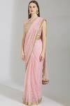 Rajat & Shraddha_Pink Geo Round Embellished Pre-draped Saree  _Online_at_Aza_Fashions