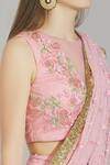 Rajat & Shraddha_Pink Geo Round Embellished Pre-draped Saree  _at_Aza_Fashions