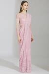 Rajat & Shraddha_Peach Georgette Embellished Pre-draped Saree_Online_at_Aza_Fashions