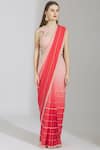 Buy_Rajat & Shraddha_Pink Georgette Round Embellished Pre-draped Saree _Online_at_Aza_Fashions