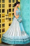 Shop_Riantas_Blue Tulle Embroidered Lehenga Set_at_Aza_Fashions