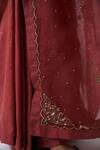 Shop_Rhua India_Red Cotton Silk Embroidered Floral Round Chanderi Saree With Blouse  _Online_at_Aza_Fashions