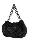 The Leather Garden_Black Embellished Bead Handbag _Online_at_Aza_Fashions