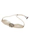 Shop_Anayah Jewellery_Beaded Kundan Pendant Choker Jewellery Set_at_Aza_Fashions