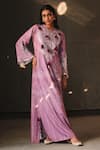 Buy_Inej_Purple Rayon Flex Embroidery Metal Sequins Round Maxi Dress  _at_Aza_Fashions