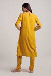 Shop_Inej_Yellow Rayon Flex Embroidered Kurta And Churidar Set_at_Aza_Fashions