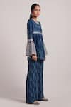 Buy_Inej_Blue Rayon Flex Metal Sequins And Ghungroos Embroidered Top & Bell Bottom Set_Online_at_Aza_Fashions