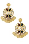 Shop_Radhika Agrawal Jewels_Gold Plated Pearl Mexicano Bead Danglers _at_Aza_Fashions