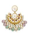 Buy_Radhika Agrawal Jewels_Gold Plated Pearl Bella Crystal Chandbalis _Online_at_Aza_Fashions