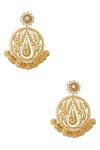 Shop_Radhika Agrawal Jewels_Gold Plated Pearl Mexicano Filigree Chandeliers _at_Aza_Fashions
