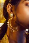 Buy_Radhika Agrawal Jewels_Gold Plated Pearls Ola Crescent Moon Long Danglers _Online_at_Aza_Fashions