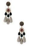 Shop_Radhika Agrawal Jewels_Gold Plated Crystal Starlit Drop Chandeliers_at_Aza_Fashions