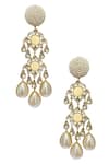 Buy_Radhika Agrawal Jewels_Gold Plated Crystals, Pearls Sitara Tiered Danglers _at_Aza_Fashions