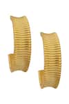 Shop_Radhika Agrawal Jewels_Gold Plated Crimp Hoops _at_Aza_Fashions
