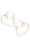 Shop_Radhika Agrawal Jewels_Gold Plated Knotted Heart Hoops _at_Aza_Fashions